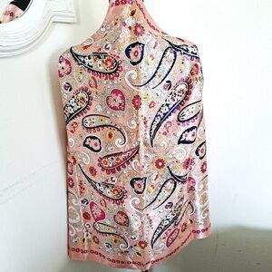 💖 2/$30 Satin boho paisley pink floral neck hair square bandana scarf festival